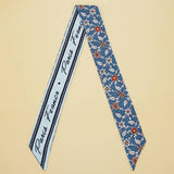 CHIC FLORAL LETTER TWILLY SCARF FOR HAIR BAGS_CWASC0068