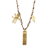 HANDMADE ZODIAC SQUARE STEEL COTTON NECKLACE_CWMM8867