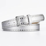 Punk Style Metallic Rivet Pin Buckle Pu Belt