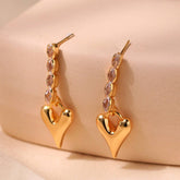 Valentines Day High-End Heart Pendant Earrings