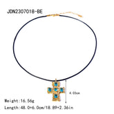 COLORFUL FASHION CROSS NECKLACE_CWAJE1443