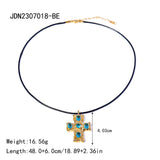 COLORFUL FASHION CROSS NECKLACE_CWAJE1443