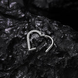 Zircon Heart Nose Stud & Hoop Stainle Steel_Cwmm9518
