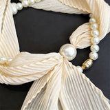Ivory Crinkle Pearl Magnetic Silk Scarf_Cwasc03937