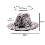 FASHION SNAKE PATTERN WOOLEN JAZZ HAT FELT HAT_CWAH2591