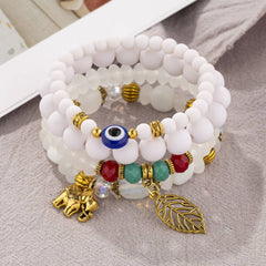 MULTI LAYERED ELEPHANT LEAF BEAD BRACELET_CWAHA2472