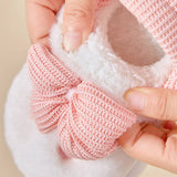 BOW DECOR MINIMALIST FLUFFY BEDROOM SLIPPERS_CWSHS0238