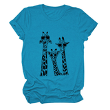Womens Giraffe Print Casual Summer T-Shirt