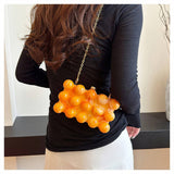 FASHIONABLE WAVE BEAD BOX BAG EVENING CLUTCH BAG_CWAB3249