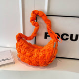 PLUSH VELVET CLOUD BAG WOMEN LARGE SHOULDER TOTE_CUAB00563