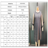 PLUS SIZE SEQUIN DRESS ROUND NECK LOOSE WAIST_CWDMD5975