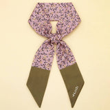 LETTER FLORAL SKINNY SCARF HAIR BOW BAG RIBBON_CWASC0070