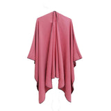 FASHION SOLID COLOR WARM SPLIT SHAWL CLOAK_CWASC0285