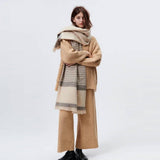 STRIPED LAYERED SCARF WRAP SOFT OVERSIZED SHAWL_CWASC2335