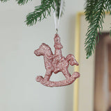 PLASTIC PINK GOLD GLITTER XMAS TREE HANGING DECOR_CWMM9762