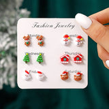 CHRISTMAS NEW CREATIVE CARTOON EARRING COMBINATION_CWMM2613