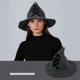 SKULL PRINT WIZARD HAT HALLOWEEN ACCESSORY_CWAH3991