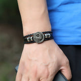 PERSONALIZED POKER BRAIDED LEATHER BRACELET_CWMM4510