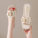 ADJUSTABLE BUCKLED SANDALS SLIPPERS_CWSHS0674