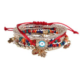 HANDMADE BEADED EVIL EYE LAYERED BRACELET_CWAJE2211