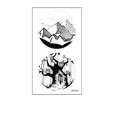 MINIMALIST NATURE TATTOO STICKERS WHALE FOREST_CWMM8365