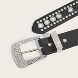 Cwabe0564_Punk Style Studded Rhinestone Belt