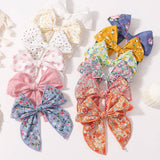 FLORAL COTTON BOW HAIR CLIP FOR BABY GIRLS_CWAHA6752