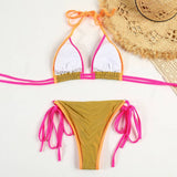 NEW SPLIT PRINTED STRAPPY BIKINI SWIMSUIT_CWMW0241