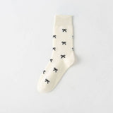 COTTON BOW PRINT CREW SOCKS_CWMS0952