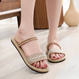 Women Linen Beach Sandals