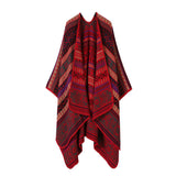 LINE PATTERN SCARF THICKENED KNITTED CAPE SHAWL_CWASC2262