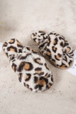 LEOPARD PATTERN CROSS FLUFFY HOME BEDROOM SLIPPERS_CWSHS0227