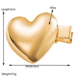METAL HEART FLOWER HAIR CLIP ELEGANT MINIMAL_CWAHA6177