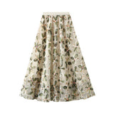 HEAVY FLOWER SEQUIN FAIRY GAUZE SKIRT A LINE SKIRT_CWBMS0318
