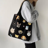 Tote Bags Canvas With Cute Dogs Pattern_Cwab2060