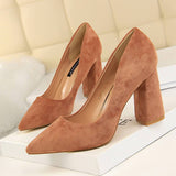 SIMPLE SUEDE SHALLOW MOUTH POINTED HIGH HEELS_CWSHH0037