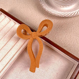 Solid Color Bow Flocking Hair Claw Clip _Cwaha07837