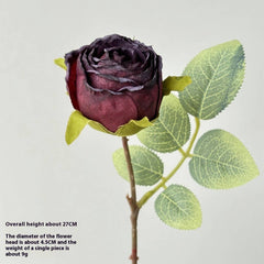 Vintage Single Head Rose Bouquet With Burnt Edges_Cwmm6509
