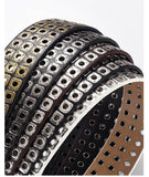 Liuding Hollow Air Eye Punk Style Pu Belt