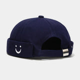 Cwah3171_Simple U Smiley Face Embroidered Beret