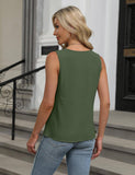 Solid Color Crew Neck Sleeveless Casual Vest