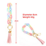 ACRYLIC BRACELET KEYCHAIN FOR WOMEN COLORFUL BEADED_CWAB5009