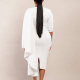 FASHION SOLID COLOR TONGLE PENCIL SKIRT DRESS_CWDMD3681