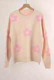 Womens Floral Personality Plus-Size Sweater