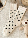 Polka Dot Knit Socks Women Winter Thick Warm_Cwms02863