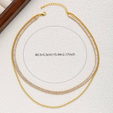 STACKED TWO LAYER DIAMOND CHAIN NECKLACE_CWMM3623