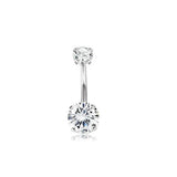 NEW ANGEL WINGS CZ BELLY RING WITH PRONG SETTING_CWMM9242