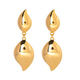 SIMPLE PETAL TEARDROP SHAPED POLISHED EARRINGS_CWAJE1794