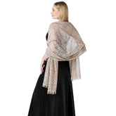 FLORAL LACE TIE DYE SHAWL BRIDAL EVENING WRAP_CWASC1092
