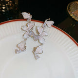 GRADIENT SWEET CRYSTAL BUTTERFLY LONG EARRINGS_CWAJE2177